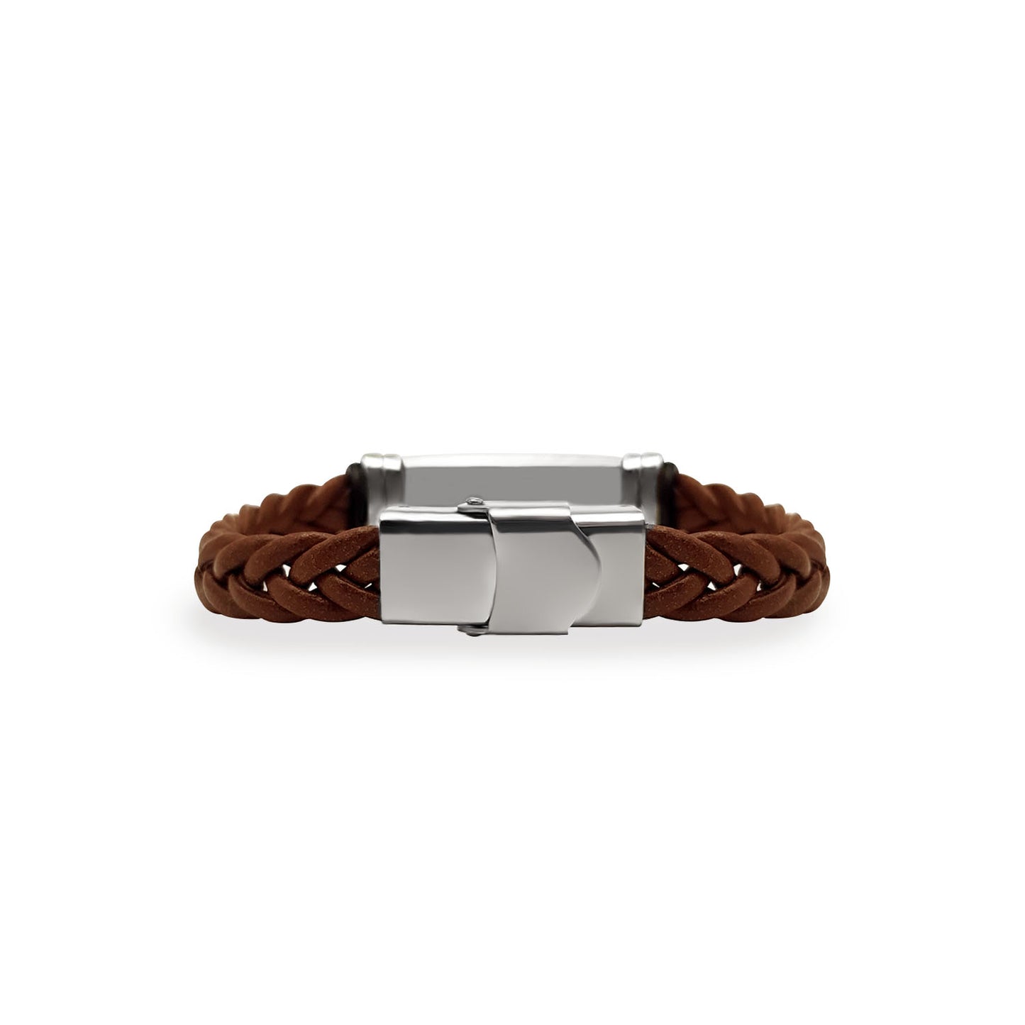 Pulsera Raul Marrón - Acabado Plata (Personalizable)