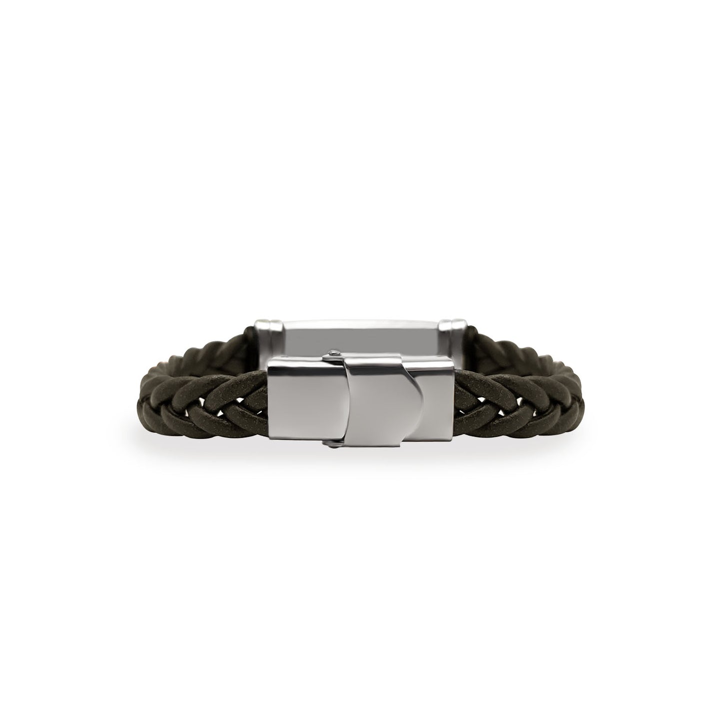 Pulsera Ernesto Negra - Acabado Plata (Personalizable)