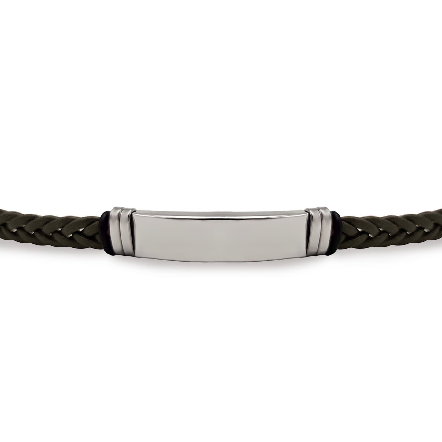 Pulsera Ernesto Negra - Acabado Plata (Personalizable)