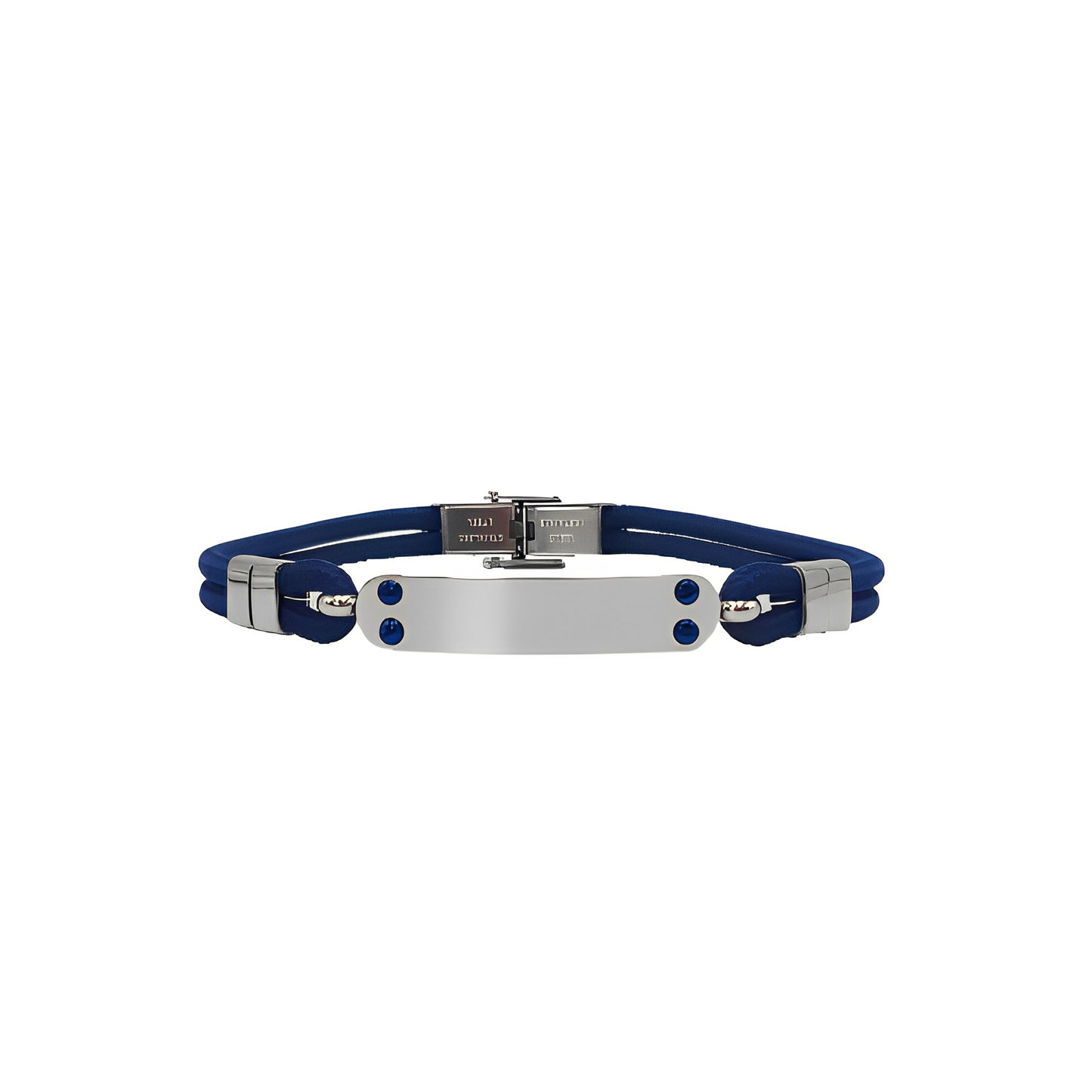 Pulsera Javier Azul - Acabado Plata (Personalizable)