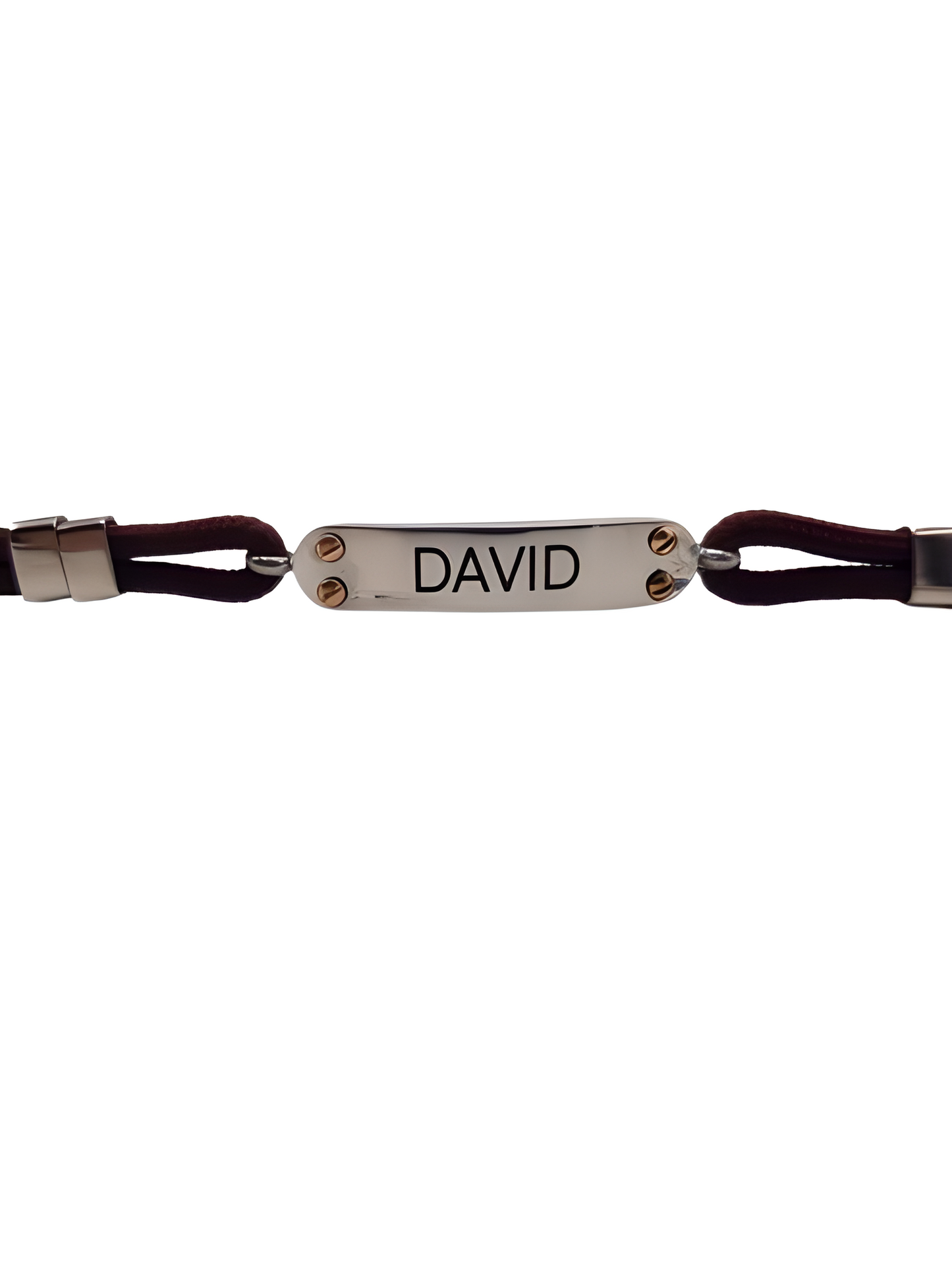 Pulsera David Marrón - Acabado Plata (Personalizable)