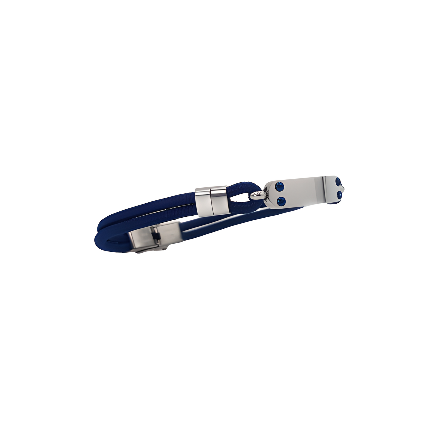 Pulsera Javier Azul - Acabado Plata (Personalizable)