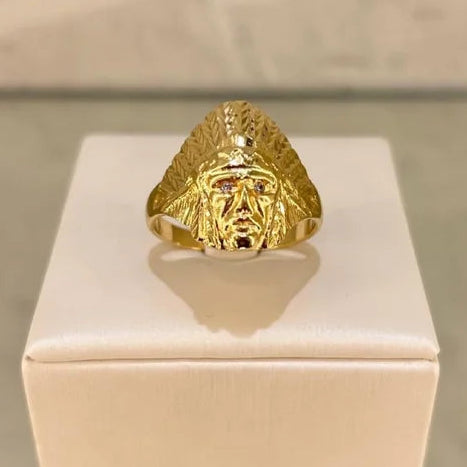 Anillo Oro 18 kl. Cabeza de Indio