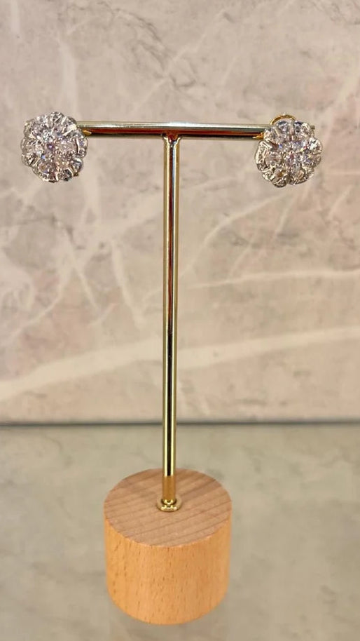 Pendientes Oro 18 kl Bicolor con circonitas