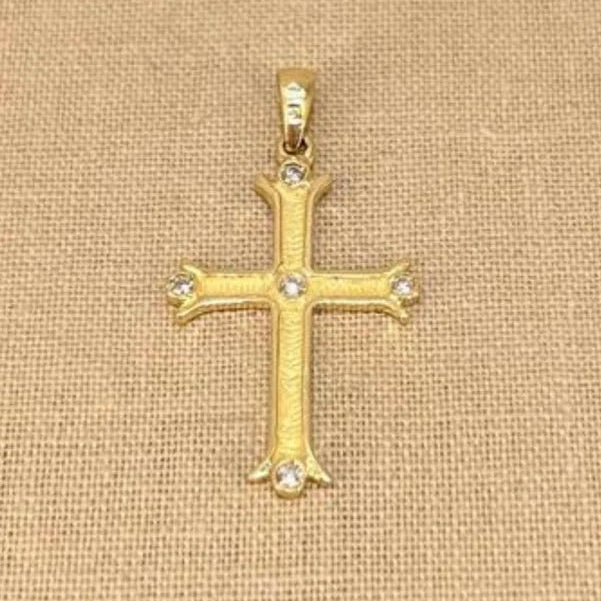 Cruz Oro 18 kl con circonitas