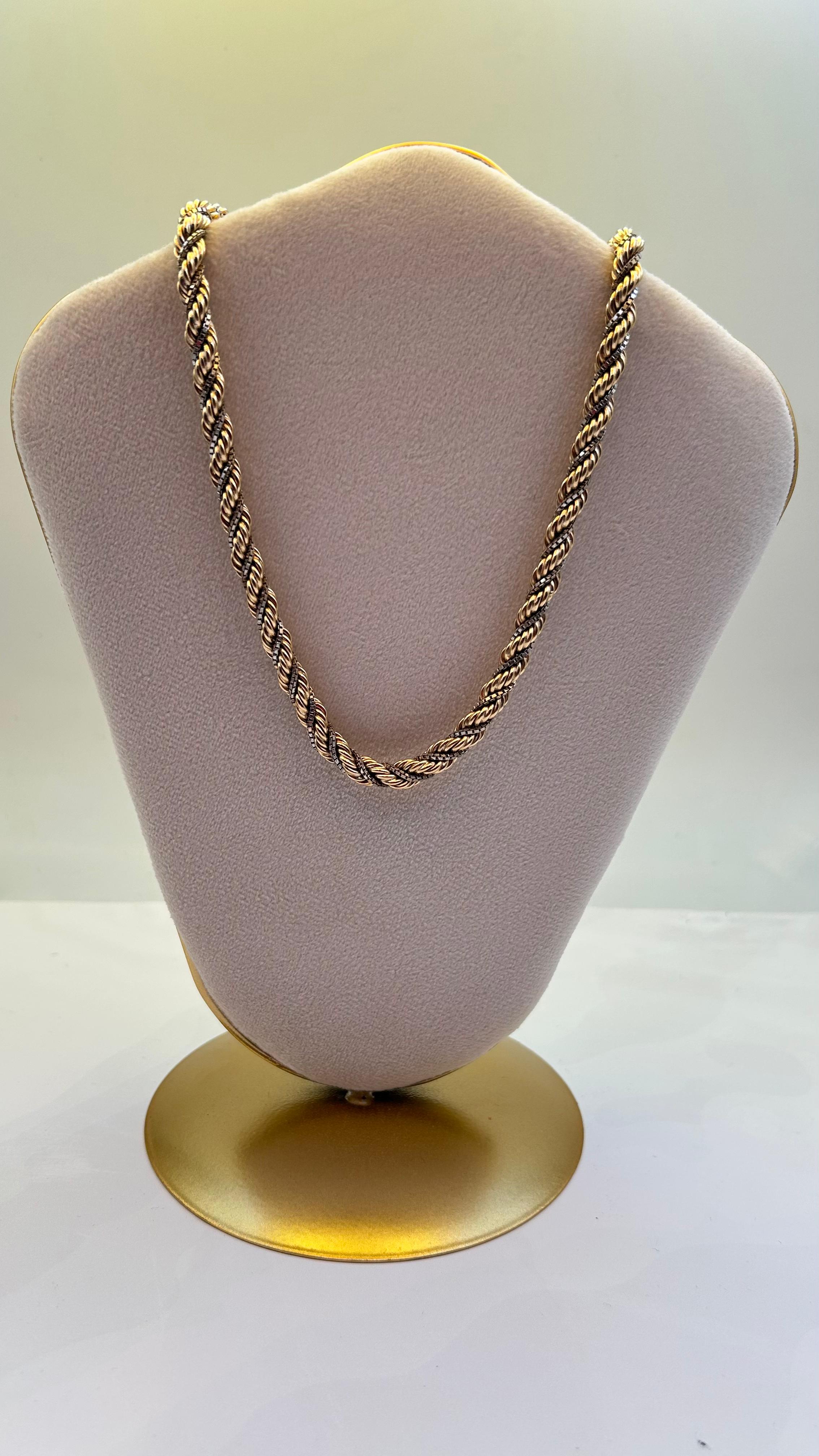 Cordón bicolor en Oro 18kl