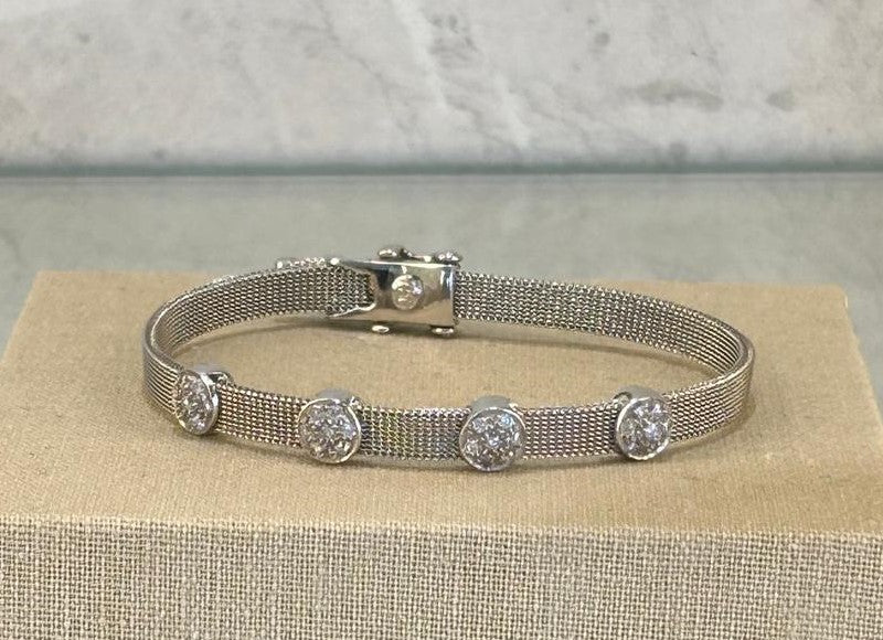 Pulsera Oro Blanco 18 kl con Brillantes