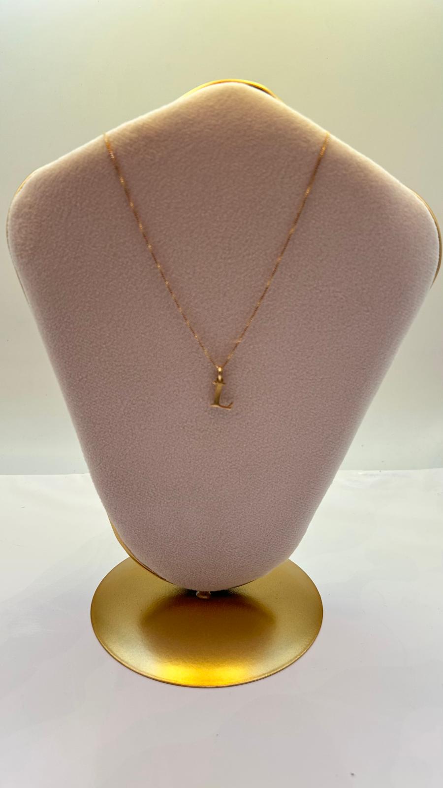 Cadena de Oro 18kl con dije letra L