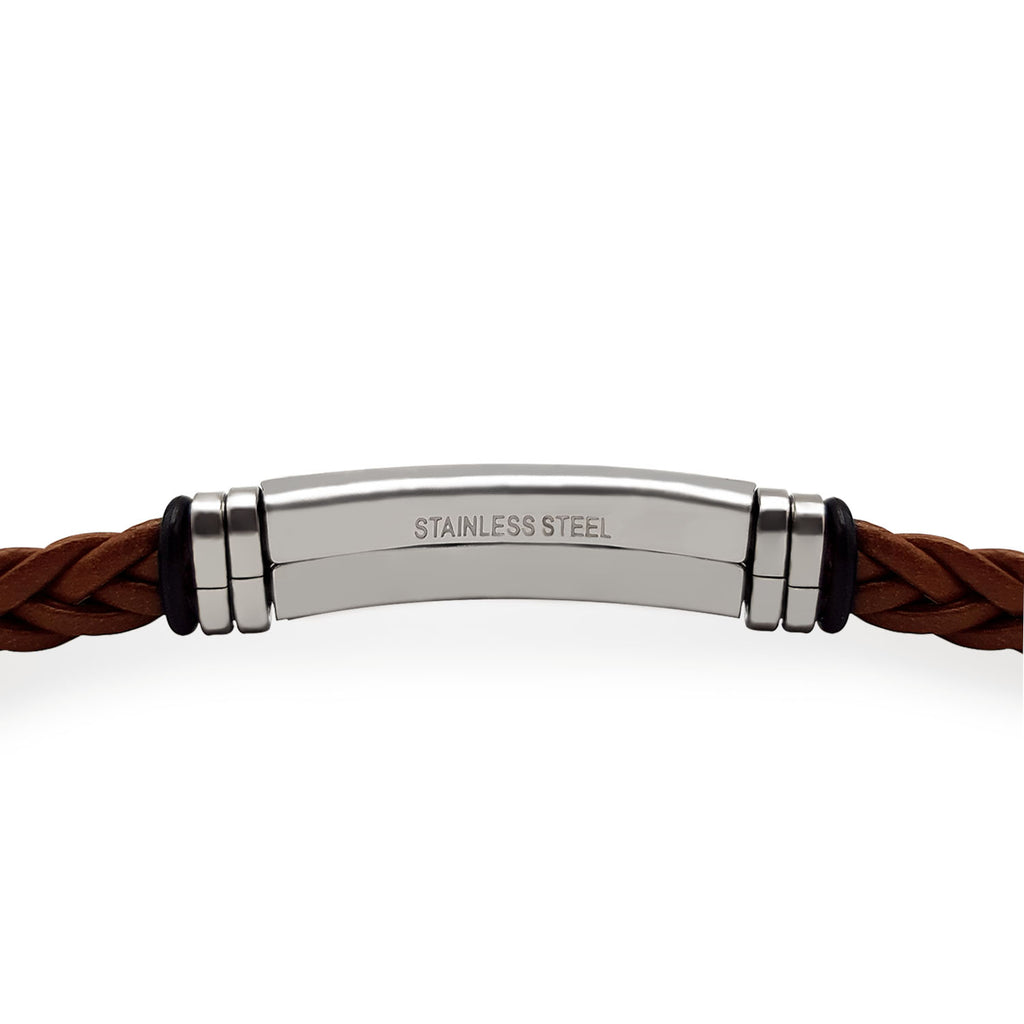 Pulsera Raul Marrón - Acabado Plata (Personalizable)