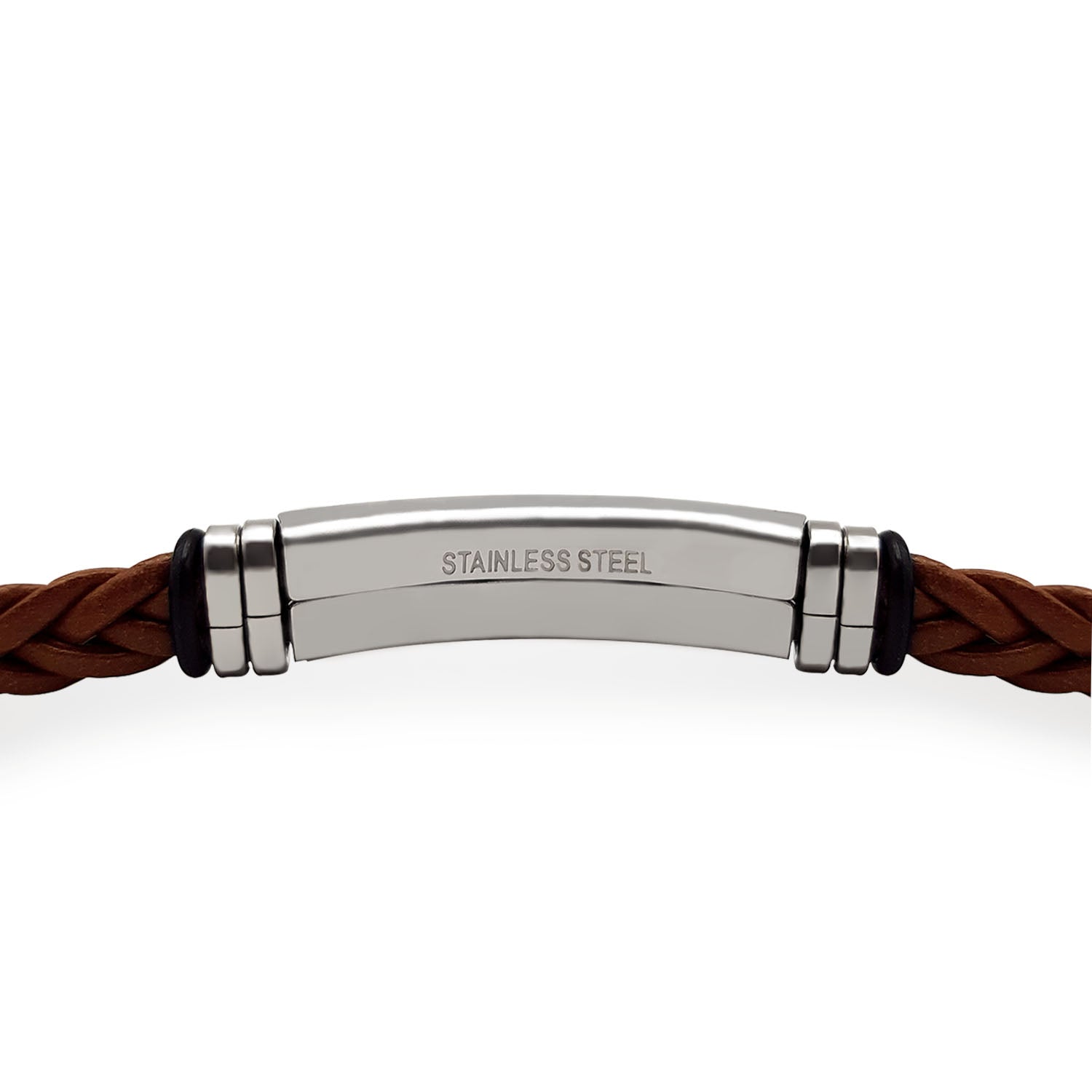 Pulsera Raul Marrón - Acabado Plata (Personalizable)