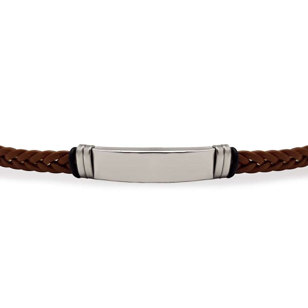 Pulsera Raul Marrón - Acabado Plata (Personalizable)