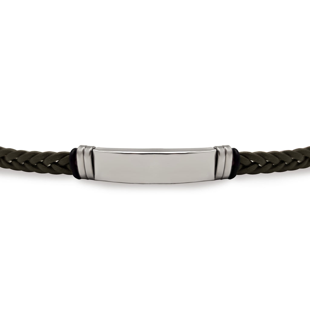 Pulsera Ernesto Negra - Acabado Plata (Personalizable)