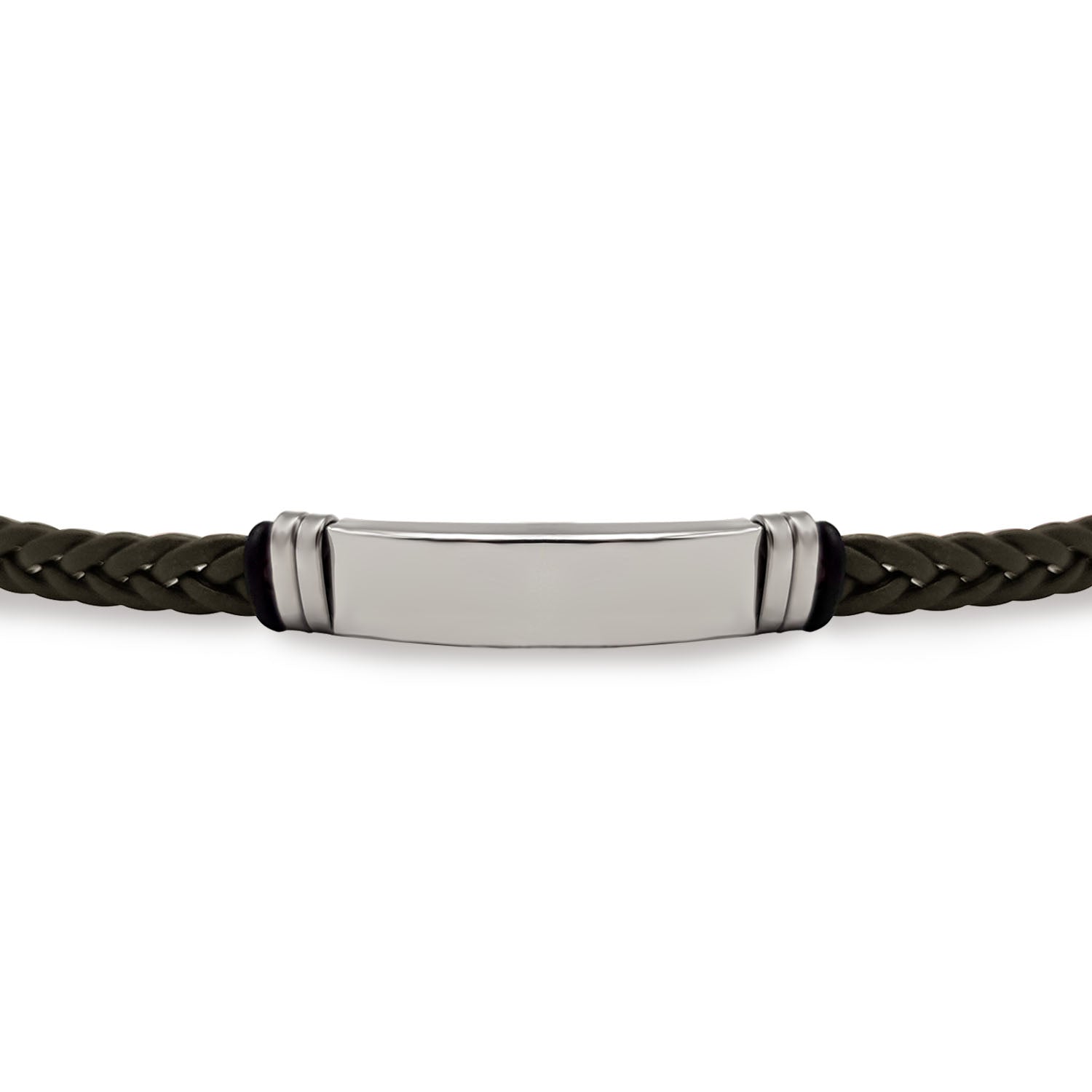 Pulsera Ernesto Negra - Acabado Plata (Personalizable)