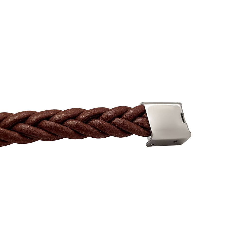 Pulsera Raul Marrón - Acabado Plata (Personalizable)