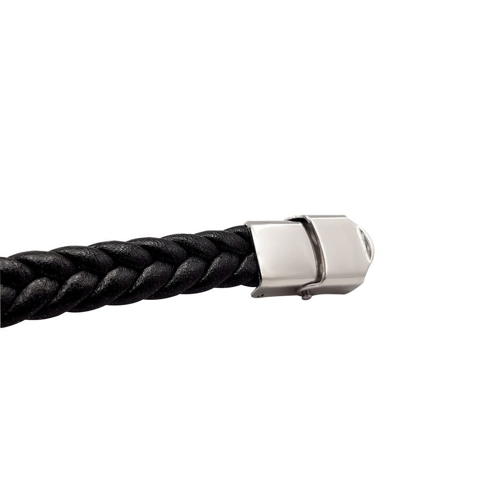 Pulsera Ernesto Negra - Acabado Plata (Personalizable)