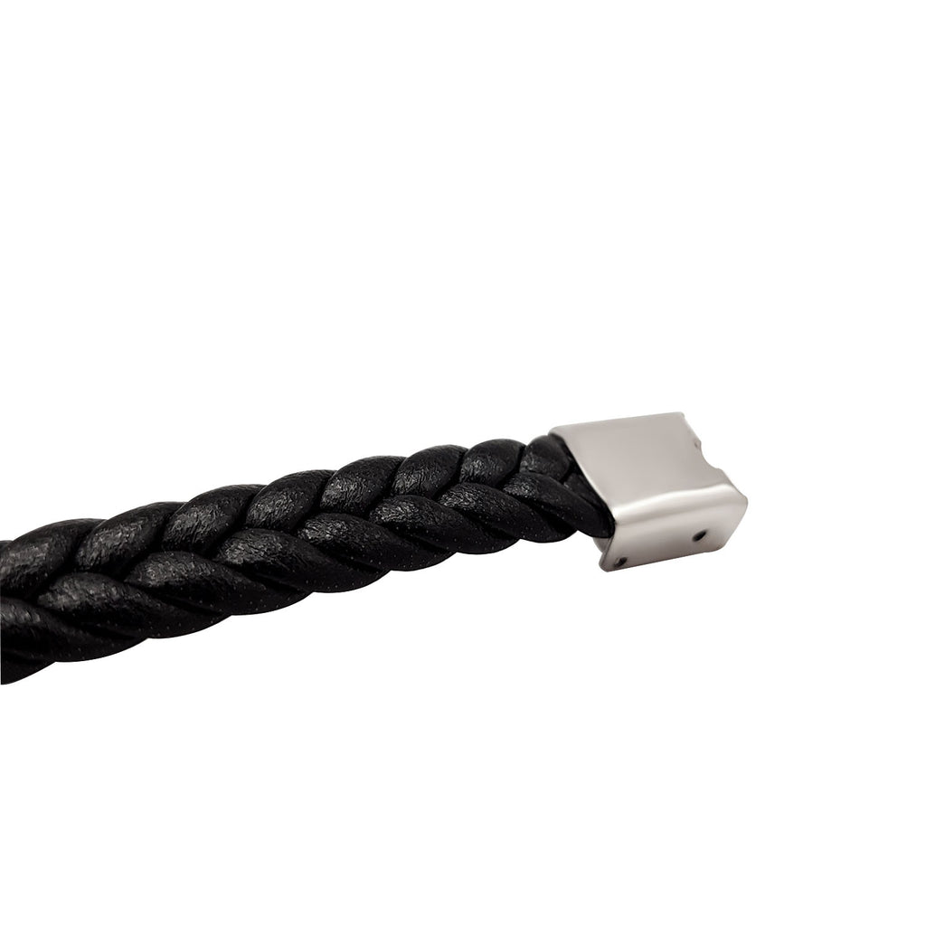 Pulsera Ernesto Negra - Acabado Plata (Personalizable)