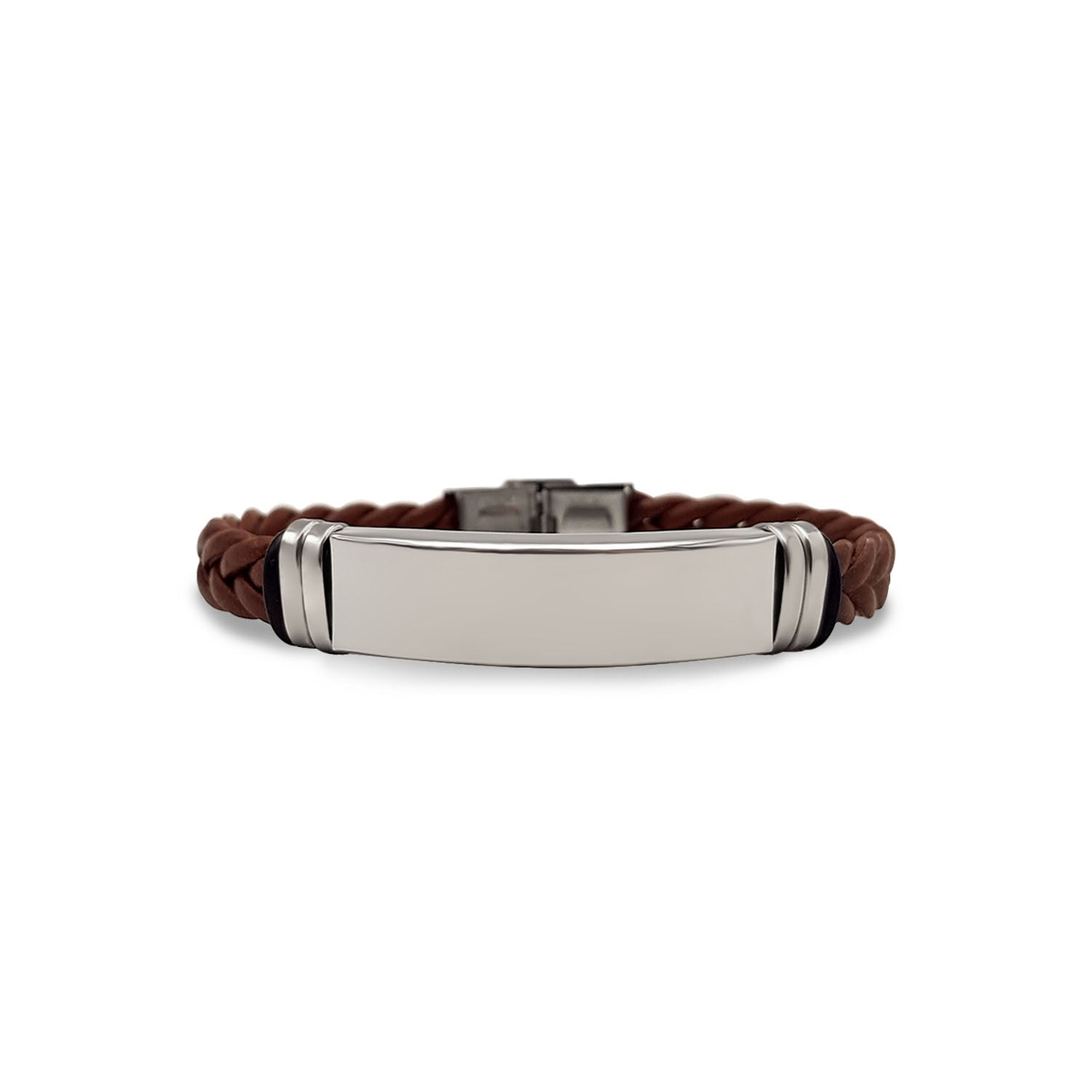 Pulsera Raul Marrón - Acabado Plata (Personalizable)