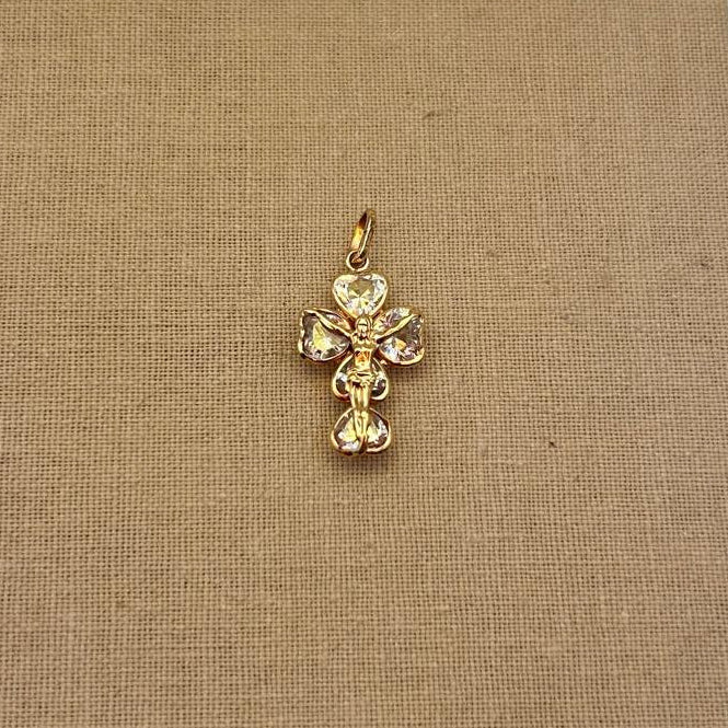 Dije cruz con circonitas en Oro 18kl