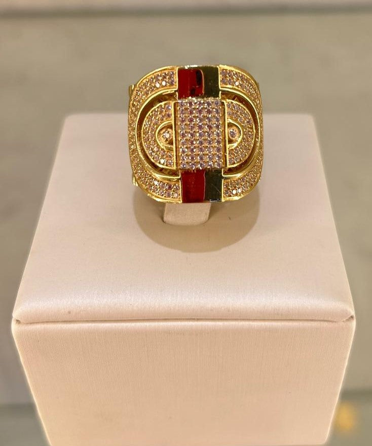 Anillo Ancho Circonitas oro 18kl