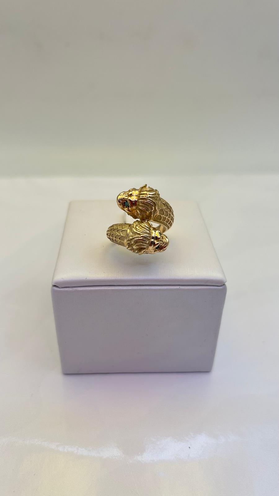 Anillo Leones en Oro 18kl