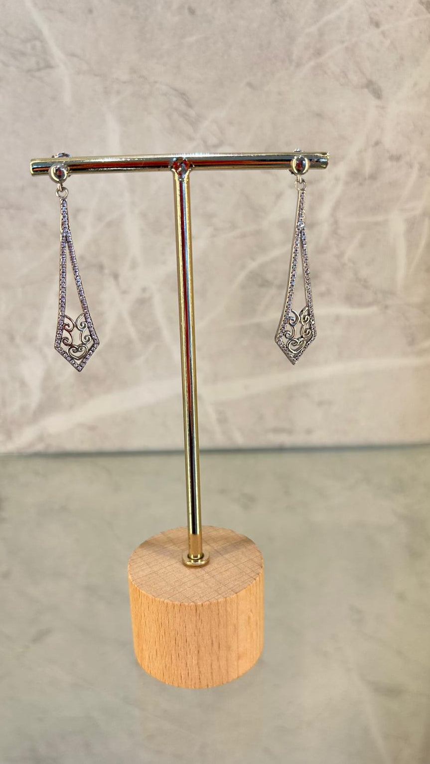 PENDIENTE DE PLATA CON CIRCONITAS