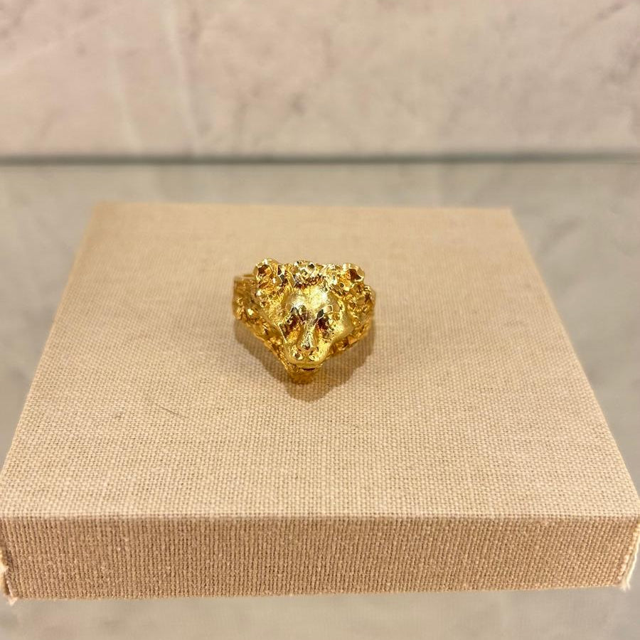 Anillo Oro 18k Cabeza León