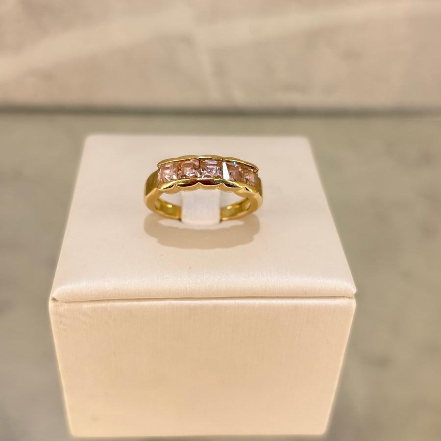 Anillo Oro 18kl Circonitas Rosas