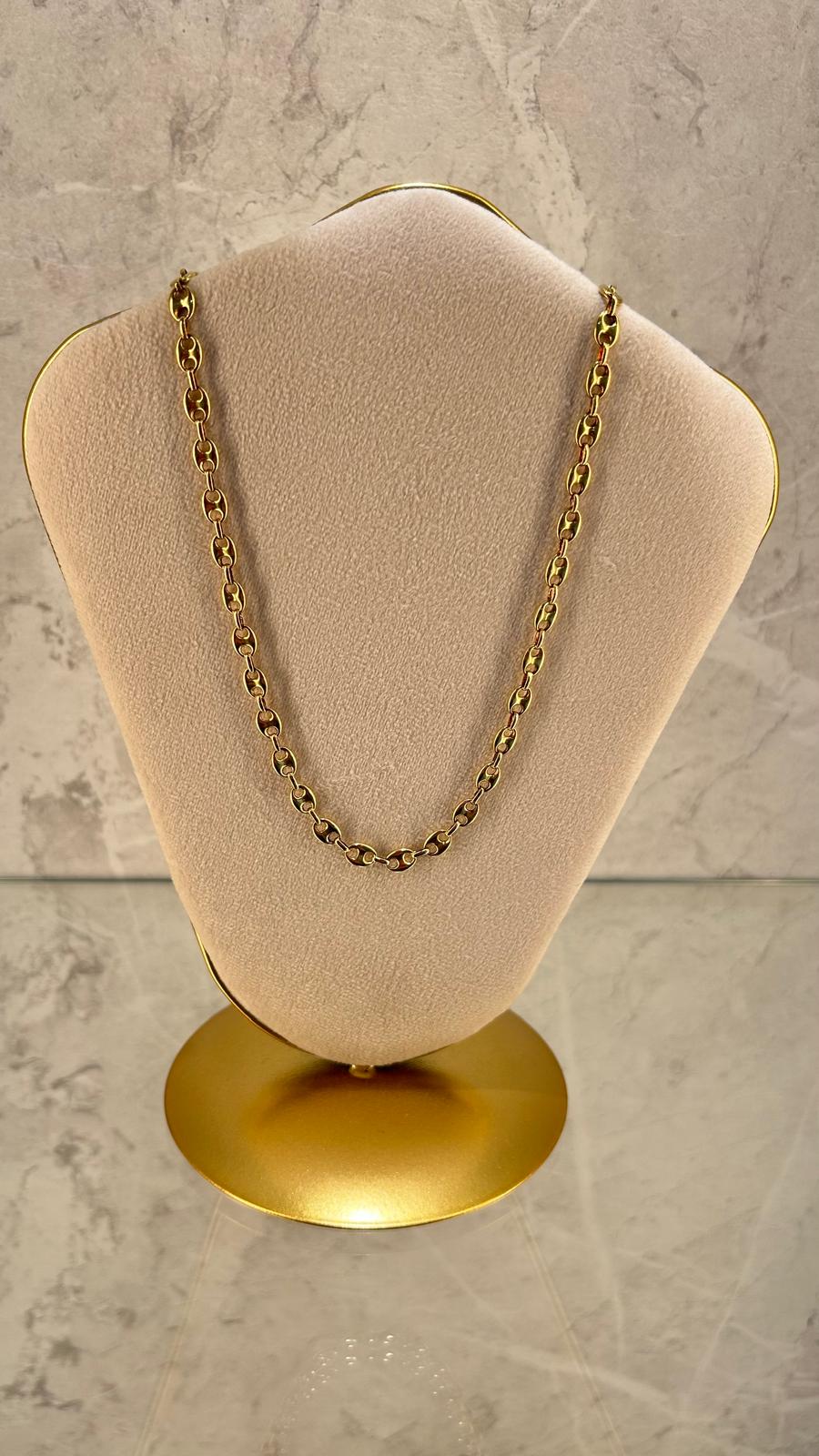 Cadena oro granos de café 18k