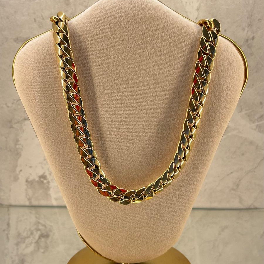 Cadena plana gruesa en oro de 18 kl