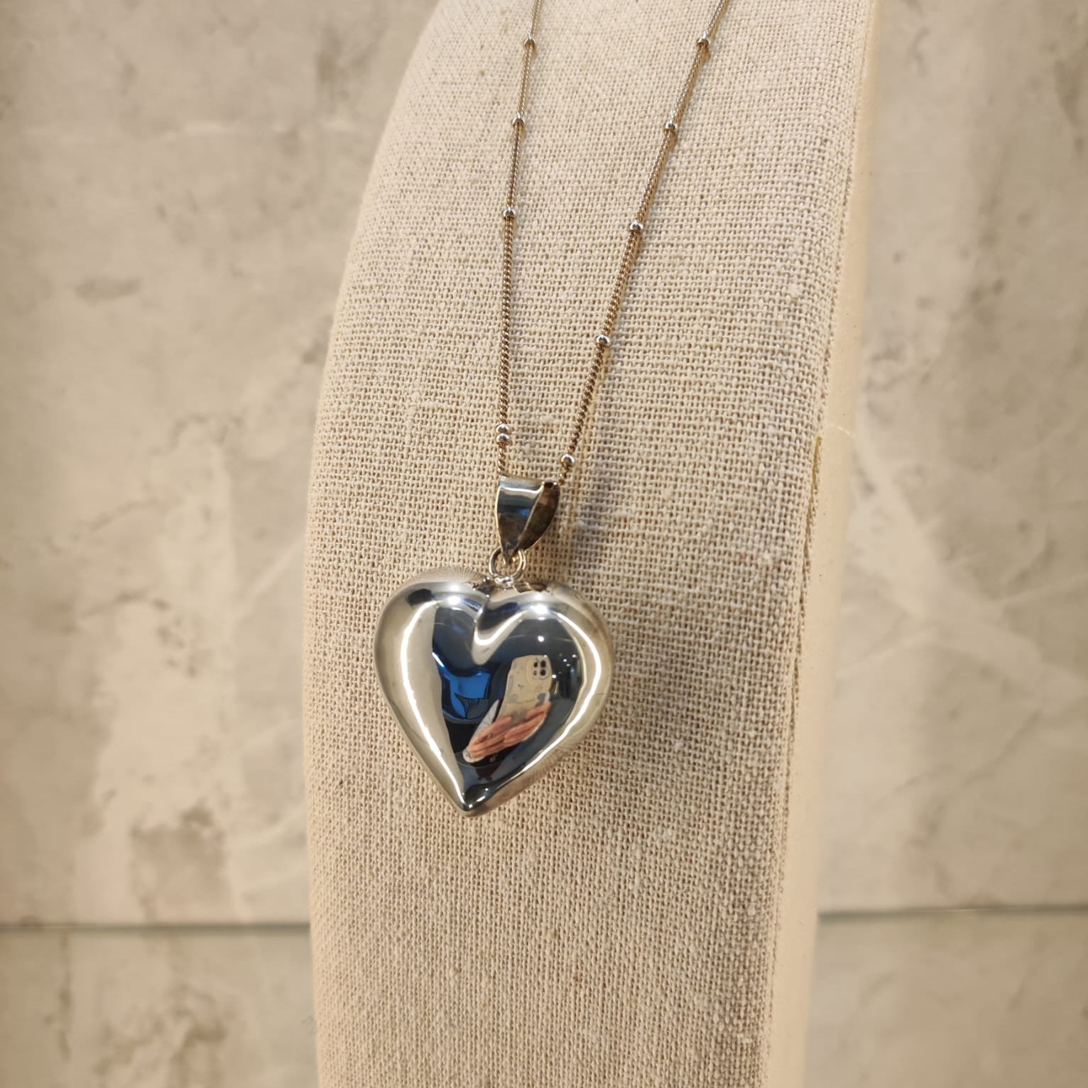 Colgante corazon de plata