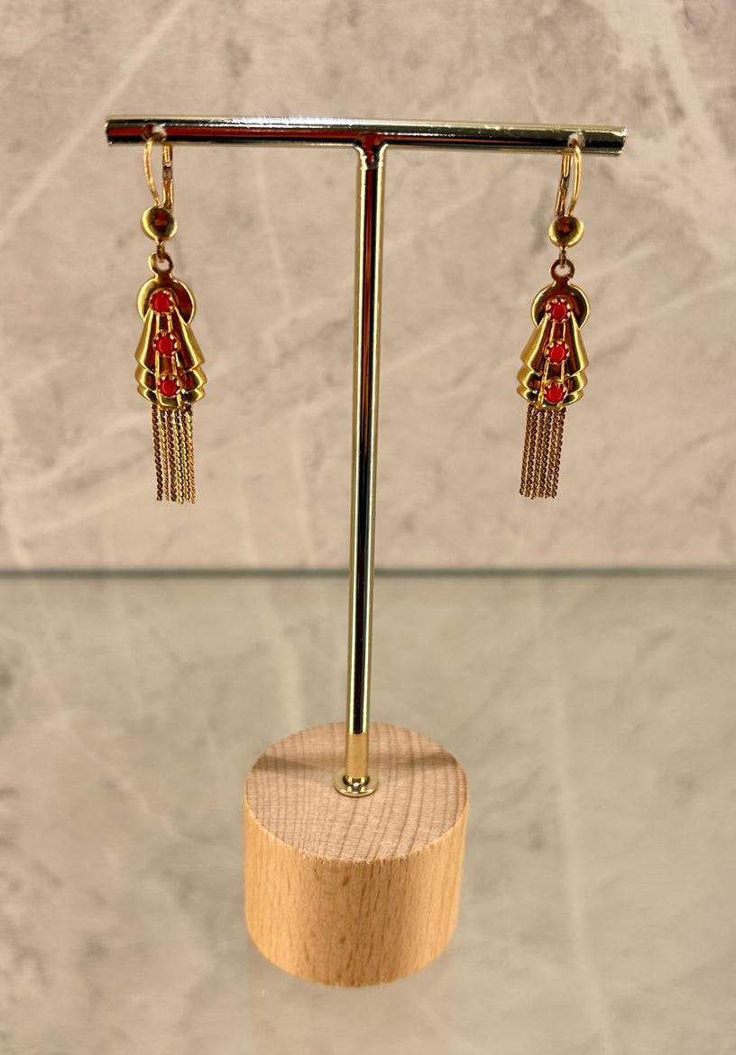 Pendientes oro 18k rojos