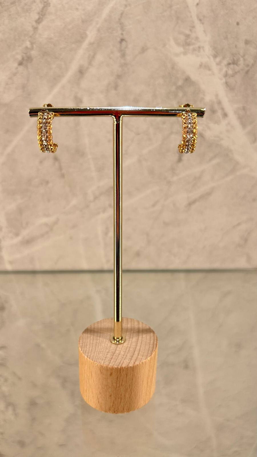 Pendientes de 3 oros en oro de 18 kl