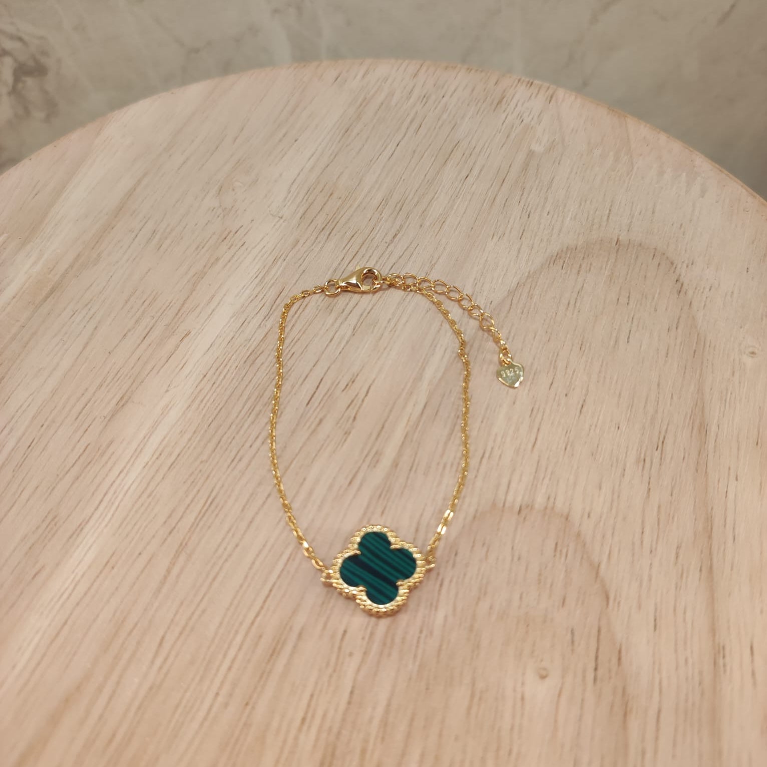 Pulsera de plata MALIZZIA con flor verde