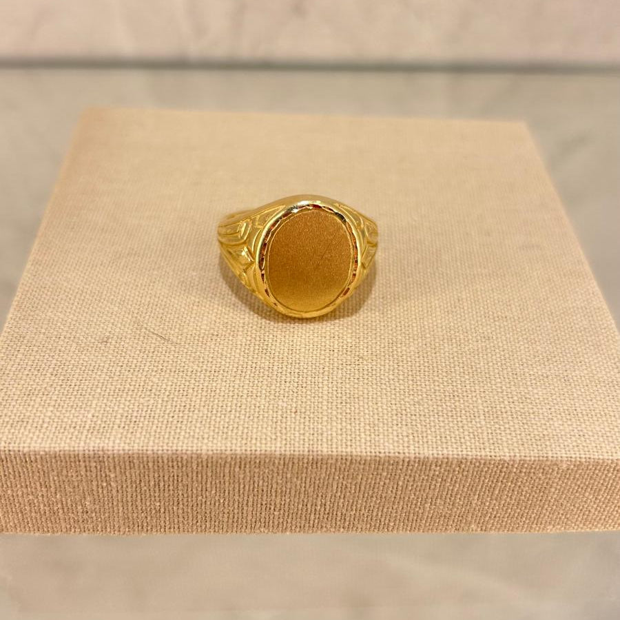 Anillo sello redondo oro 18 kl