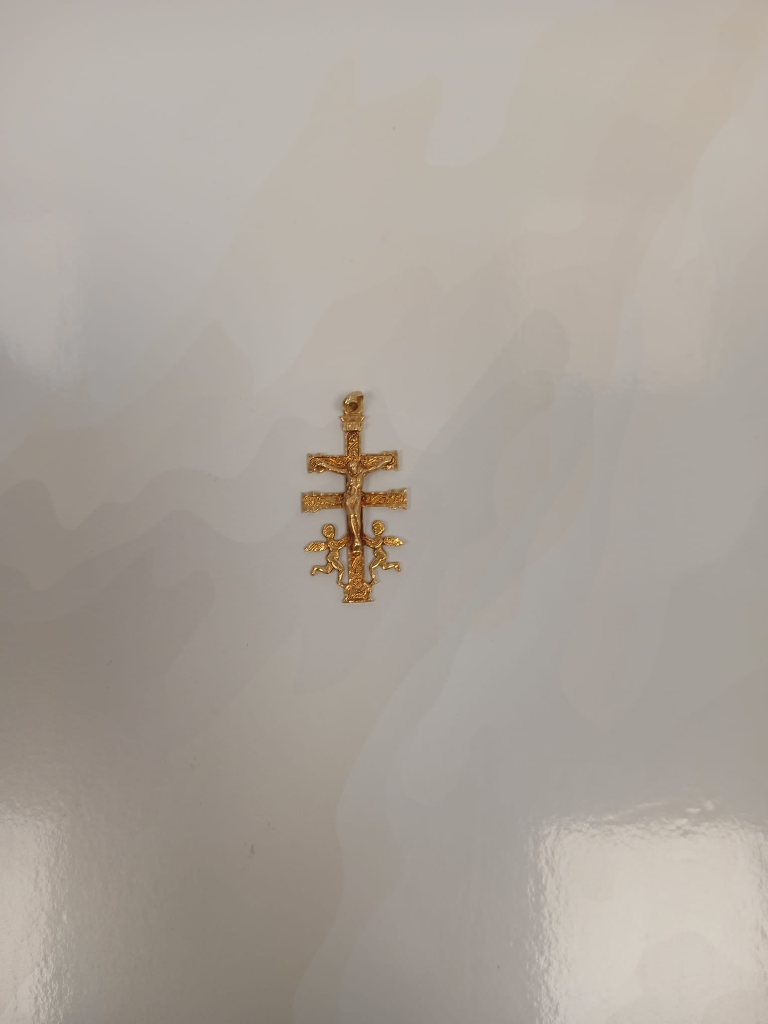 Dije cruz Caravaca en Oro 18kl