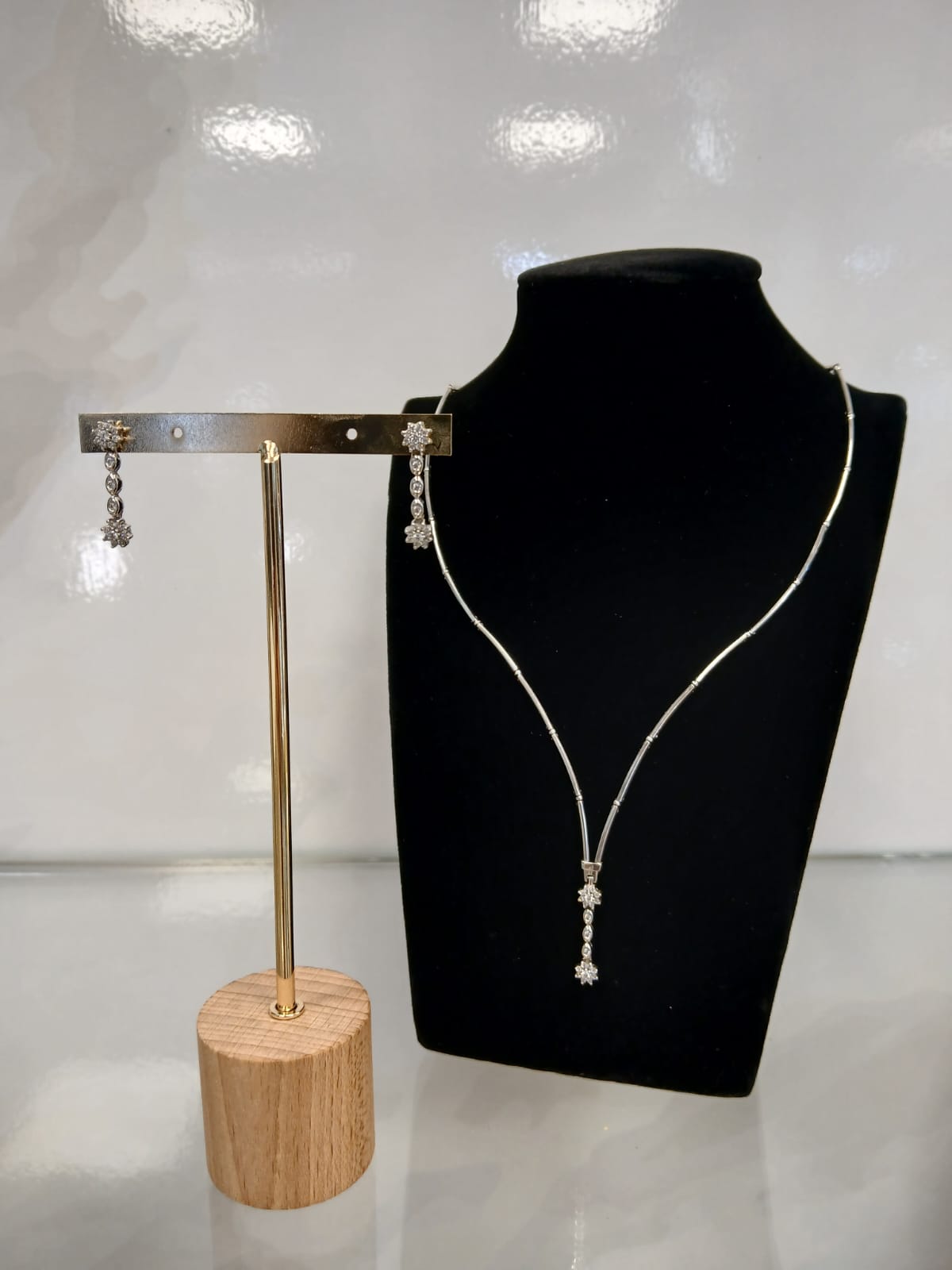 Conjunto en Oro Blanco de 18kl