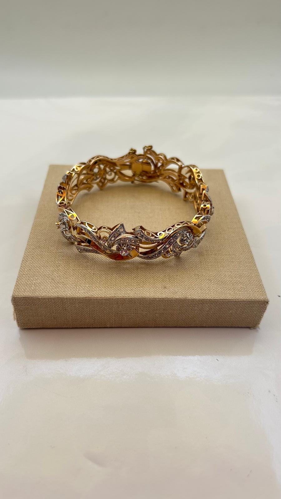 Pulsera Bicolor en Oro 18kl