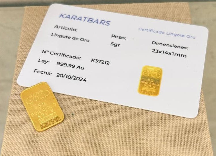 Lingote Certificado de 5gr
