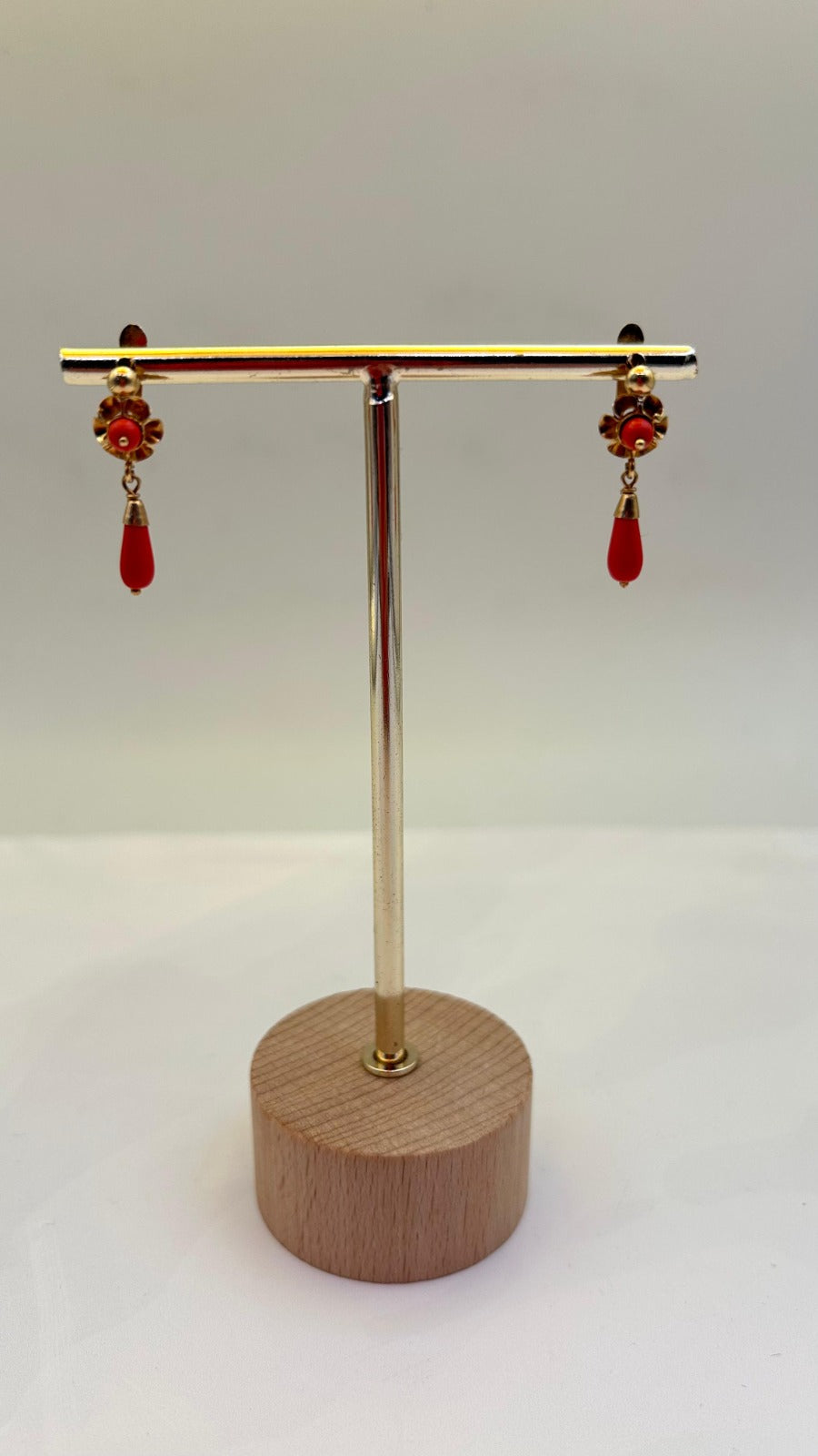 Pendientes Coral Oro 18kl