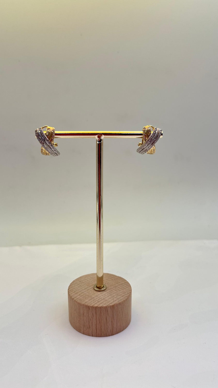 Pendientes bicolor en Oro de 18kl