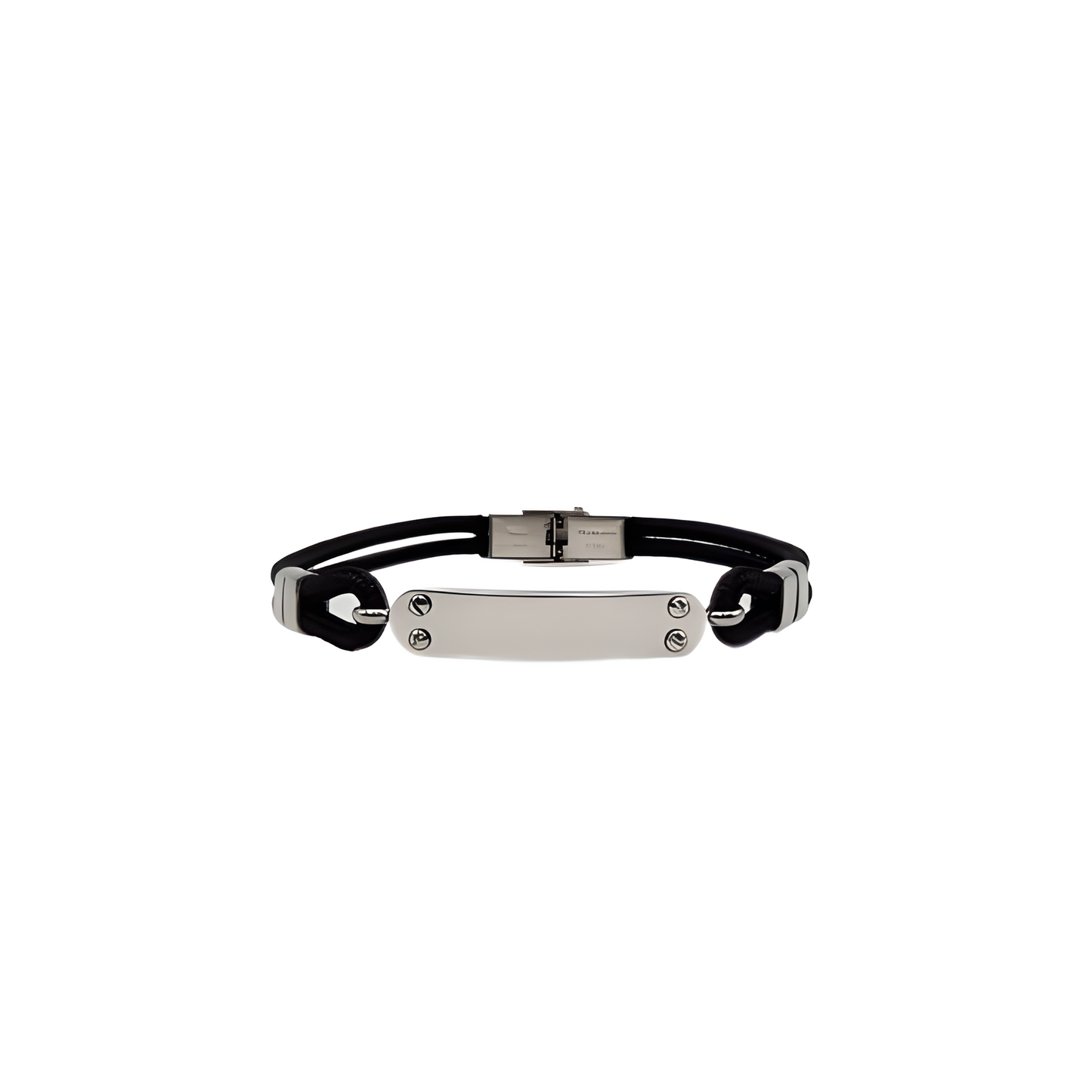 Pulsera Jose Negra - Acabado Plata (Personalizable)