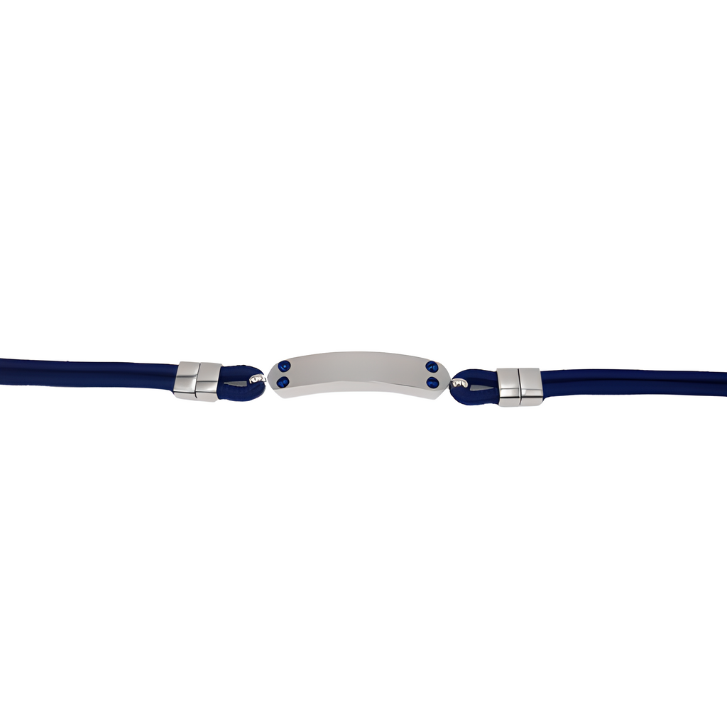 Pulsera Javier Azul - Acabado Plata (Personalizable)