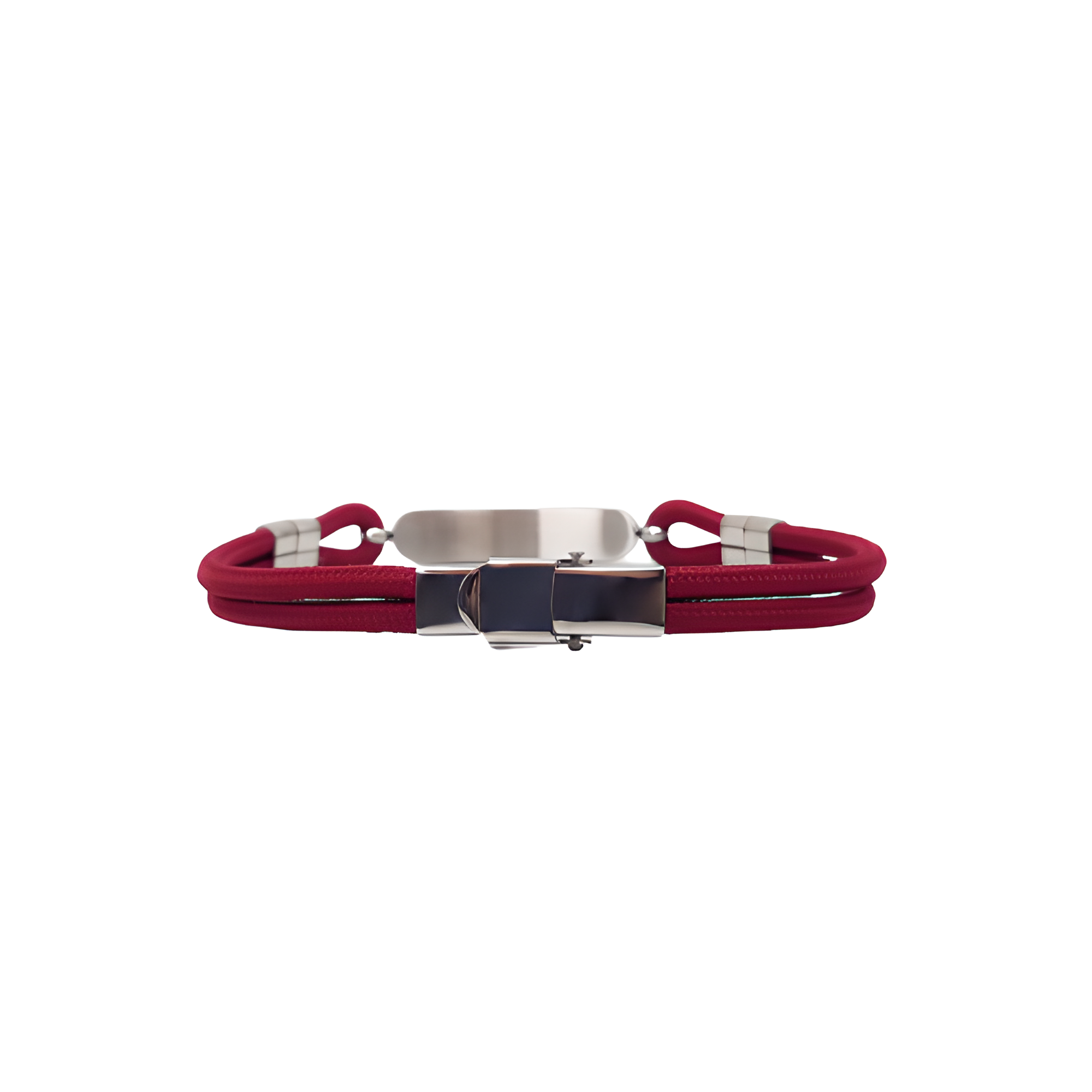 Pulsera Manuel Roja - Acabado Plata (Personalizable)