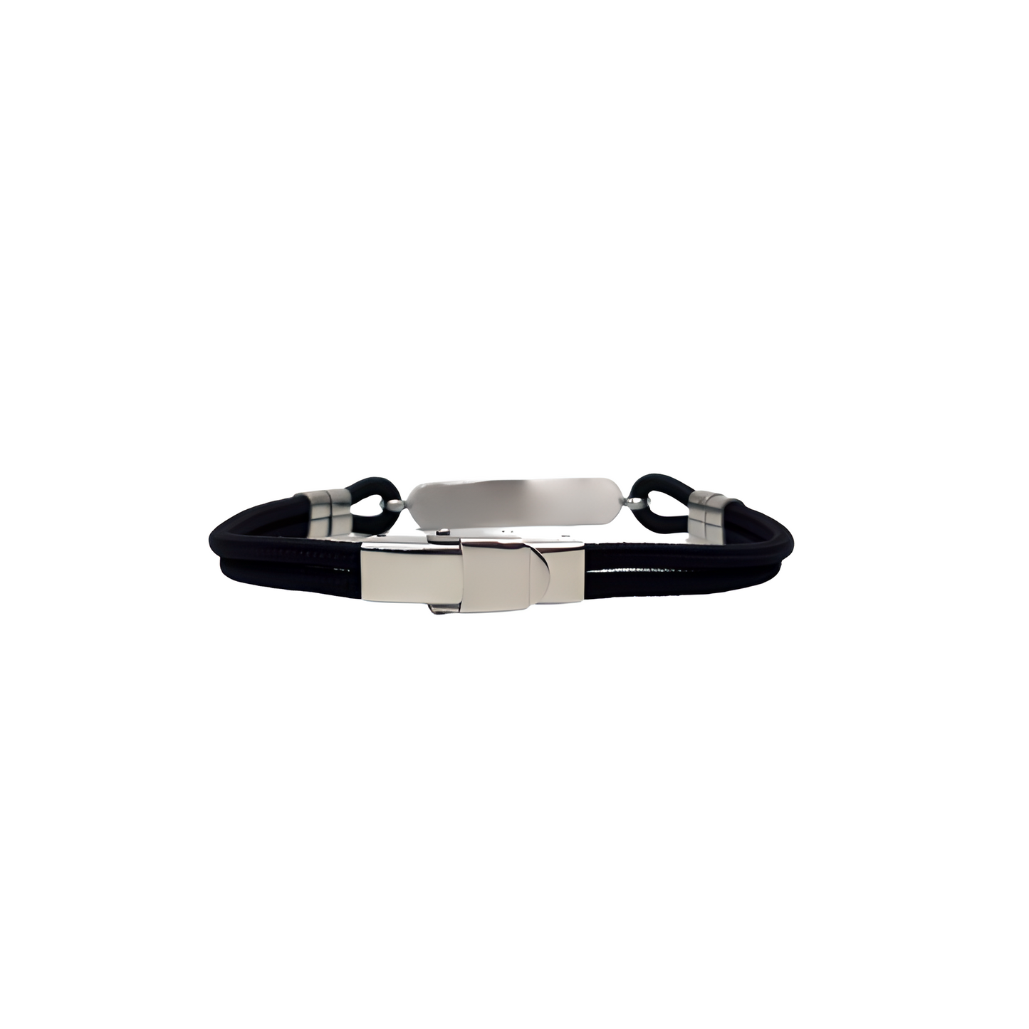 Pulsera Jose Negra - Acabado Plata (Personalizable)