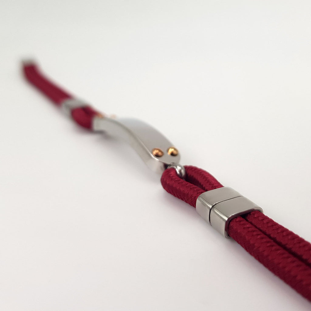 Pulsera Manuel Roja - Acabado Plata (Personalizable)