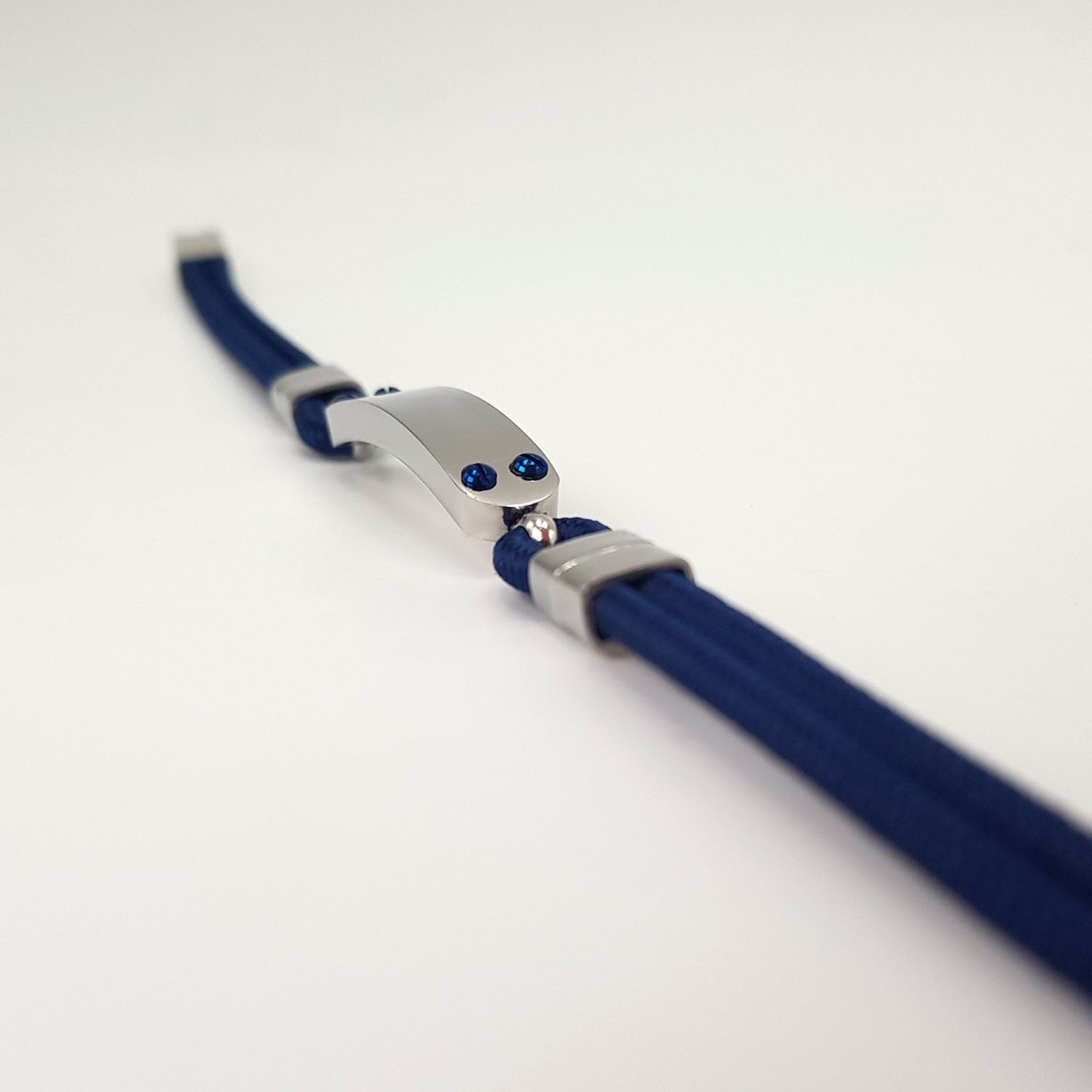 Pulsera Javier Azul - Acabado Plata (Personalizable)